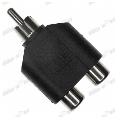 Konektor RCA plug Male to 2 x RCA socket Female.